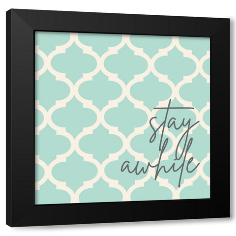 Stay Awhile Black Modern Wood Framed Art Print by Quach, Anna