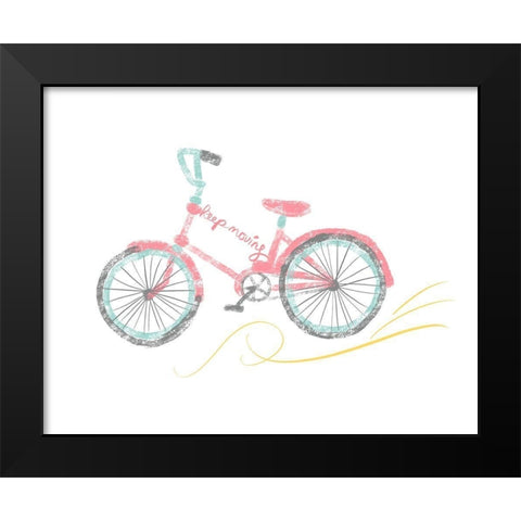 Keep Moving Black Modern Wood Framed Art Print by Quach, Anna