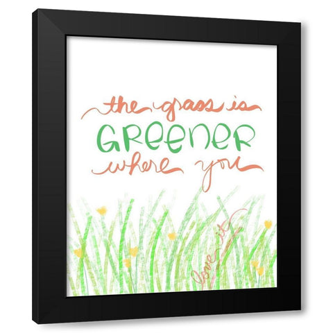 Grass Greener Black Modern Wood Framed Art Print with Double Matting by Quach, Anna