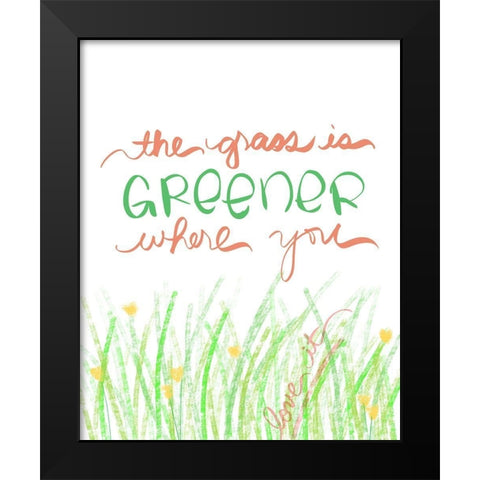 Grass Greener Black Modern Wood Framed Art Print by Quach, Anna