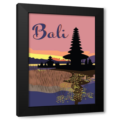 Bali Black Modern Wood Framed Art Print with Double Matting by Bucheli, Jen