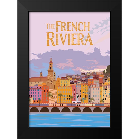 The French Riviera Black Modern Wood Framed Art Print by Bucheli, Jen