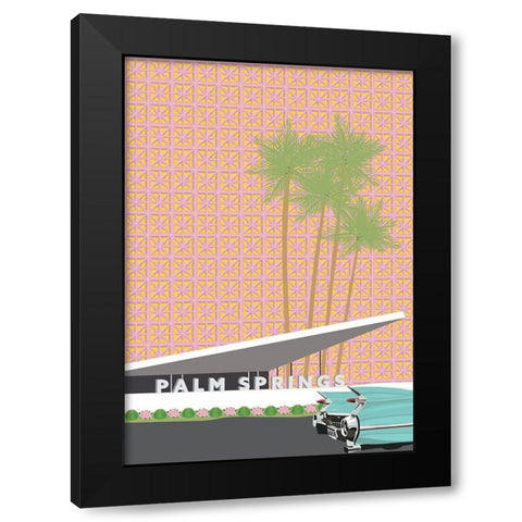 Palm Springs with Convertible Black Modern Wood Framed Art Print with Double Matting by Bucheli, Jen