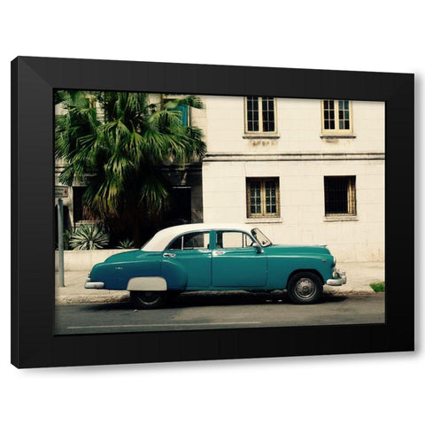 Cars of Cuba Black Modern Wood Framed Art Print with Double Matting by Rodriguez, Jairo