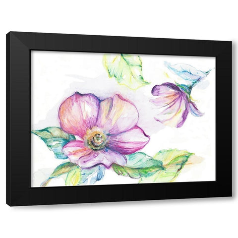Light and Breezy Florals I Black Modern Wood Framed Art Print with Double Matting by Loreth, Lanie