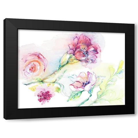 Light and Breezy Florals II Black Modern Wood Framed Art Print by Loreth, Lanie