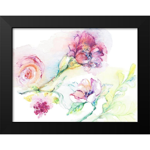 Light and Breezy Florals II Black Modern Wood Framed Art Print by Loreth, Lanie