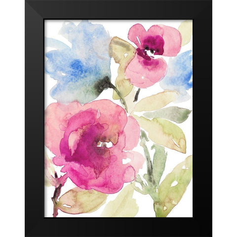 Peaceful Florals I Black Modern Wood Framed Art Print by Loreth, Lanie
