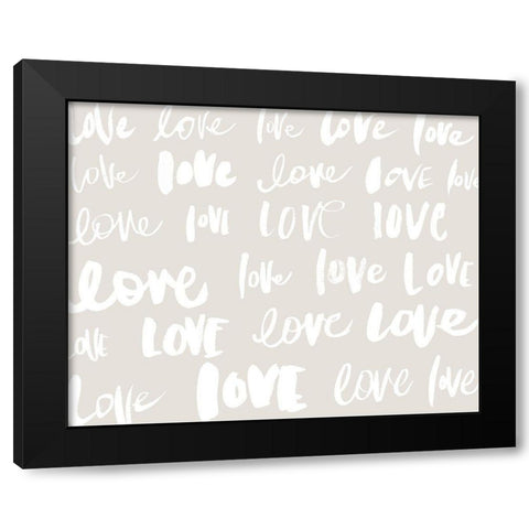 Love, Love, Love Black Modern Wood Framed Art Print by SD Graphics Studio