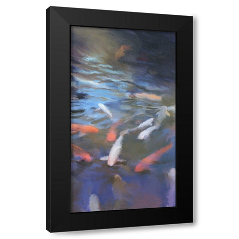 Koi Pool I Black Modern Wood Framed Art Print with Double Matting by Meneely, Dan
