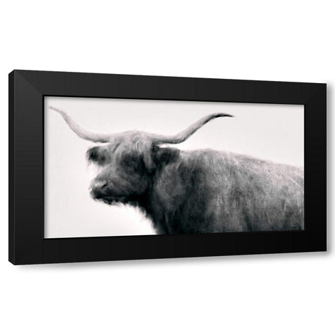 Vintage Bull Black Modern Wood Framed Art Print by Meneely, Dan