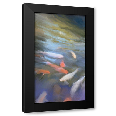 Koi Pool II Black Modern Wood Framed Art Print with Double Matting by Meneely, Dan