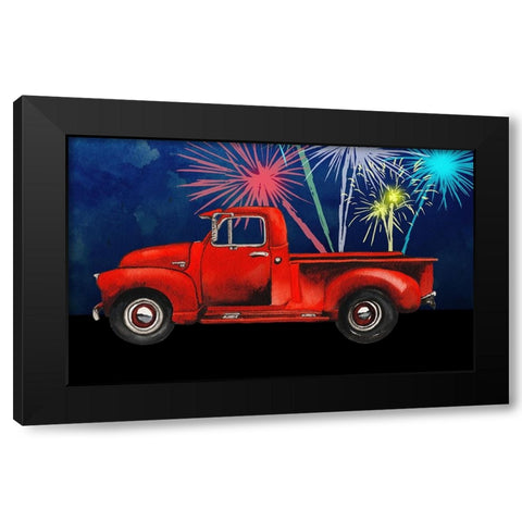 Americana Truck Black Modern Wood Framed Art Print with Double Matting by Medley, Elizabeth