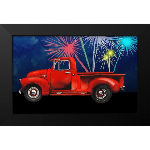 Americana Truck Black Modern Wood Framed Art Print by Medley, Elizabeth