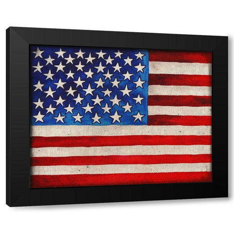 American Flag Black Modern Wood Framed Art Print with Double Matting by Medley, Elizabeth