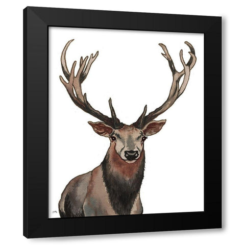 Elk Black Modern Wood Framed Art Print with Double Matting by Medley, Elizabeth