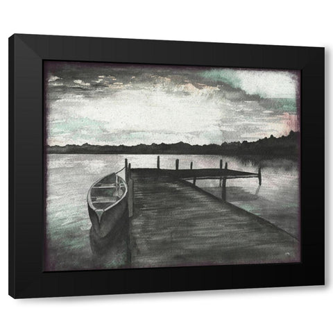 Gray Morning on the Lake Black Modern Wood Framed Art Print by Medley, Elizabeth