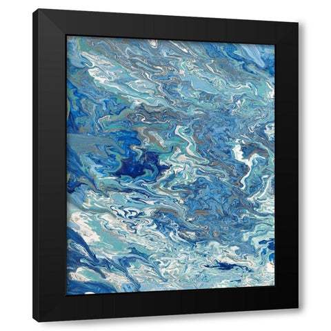 Marbleized Beach View I Black Modern Wood Framed Art Print with Double Matting by Ritter, Gina