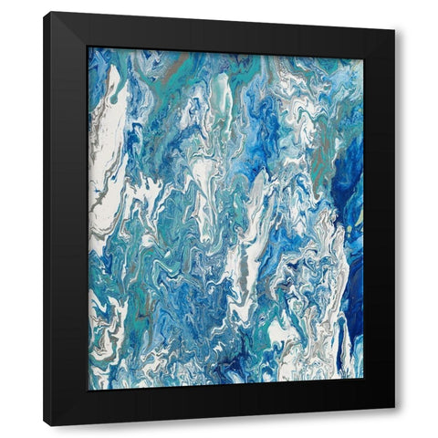 Marbleized Beach View II Black Modern Wood Framed Art Print with Double Matting by Ritter, Gina