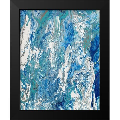 Marbleized Beach View II Black Modern Wood Framed Art Print by Ritter, Gina