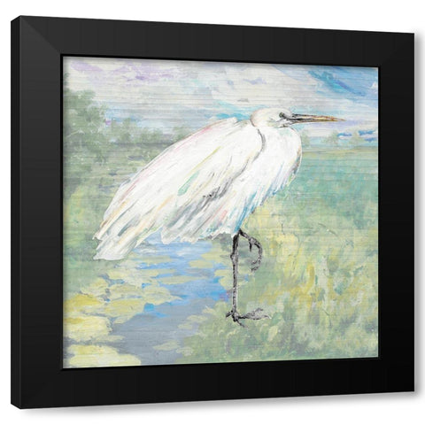 Wild Egret Black Modern Wood Framed Art Print by Pinto, Patricia