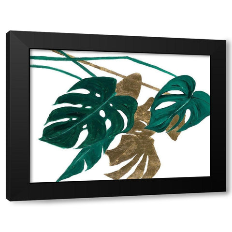 Modern Jungle Leaves I Black Modern Wood Framed Art Print by Pinto, Patricia