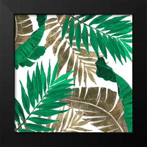 Modern Jungle Leaves Close Up I Black Modern Wood Framed Art Print by Pinto, Patricia