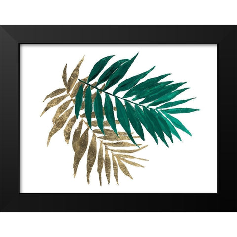 Modern Jungle Leaves II Black Modern Wood Framed Art Print by Pinto, Patricia