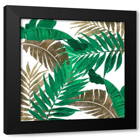 Modern Jungle Leaves Close Up II Black Modern Wood Framed Art Print with Double Matting by Pinto, Patricia