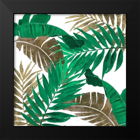 Modern Jungle Leaves Close Up II Black Modern Wood Framed Art Print by Pinto, Patricia