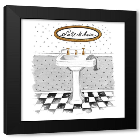Salle de Bain Black Modern Wood Framed Art Print by Pinto, Patricia
