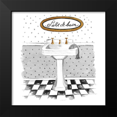 Salle de Bain Black Modern Wood Framed Art Print by Pinto, Patricia