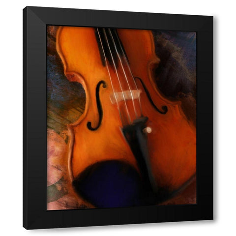 Violin Black Modern Wood Framed Art Print with Double Matting by Meneely, Dan