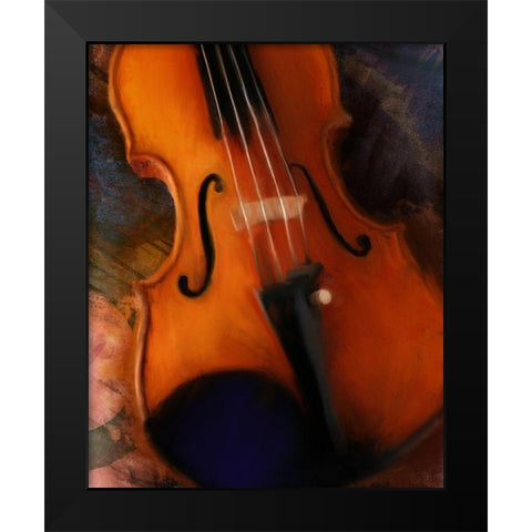 Violin Black Modern Wood Framed Art Print by Meneely, Dan
