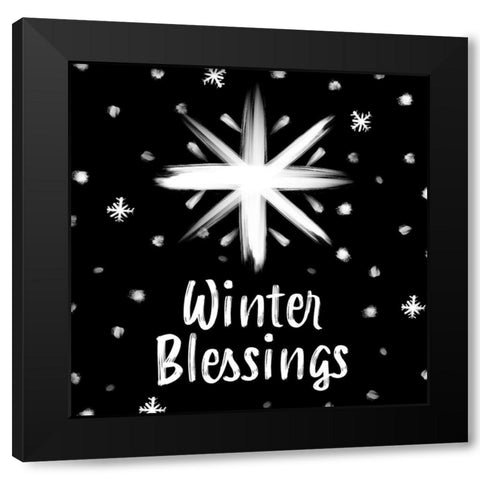 Holiday Brush Strokes I Black Modern Wood Framed Art Print with Double Matting by SD Graphics Studio