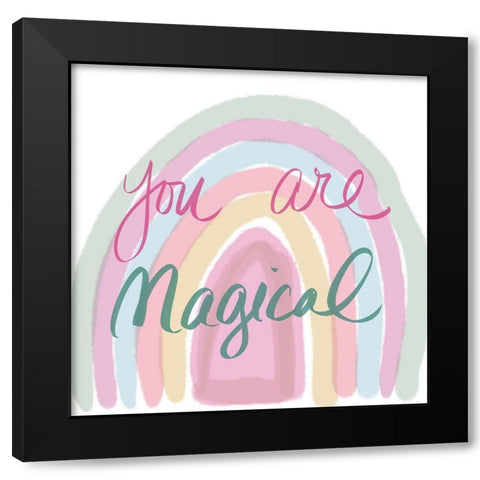 Magical Rainbow Black Modern Wood Framed Art Print by Navas, Emily
