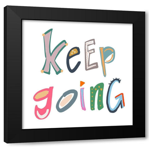 Keep Going Black Modern Wood Framed Art Print with Double Matting by Navas, Emily