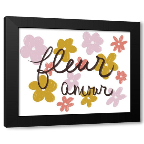Fleur Amour Black Modern Wood Framed Art Print by Navas, Emily
