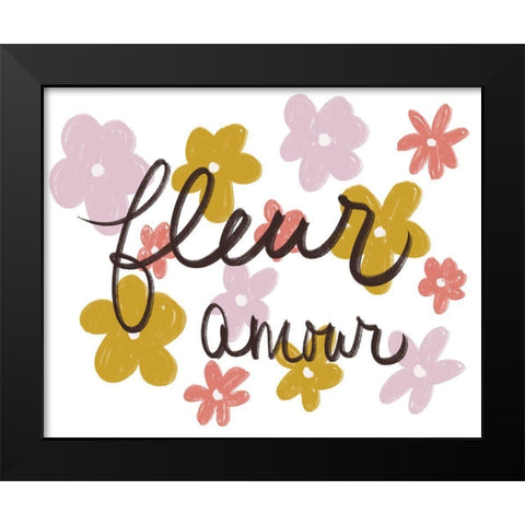 Fleur Amour Black Modern Wood Framed Art Print by Navas, Emily