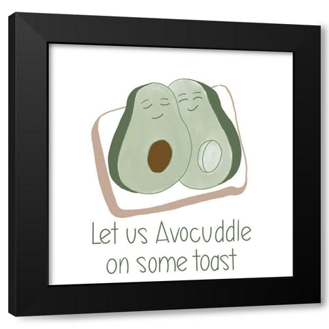 Avocuddle Black Modern Wood Framed Art Print by Navas, Emily