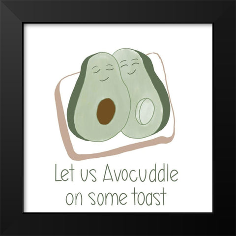 Avocuddle Black Modern Wood Framed Art Print by Navas, Emily