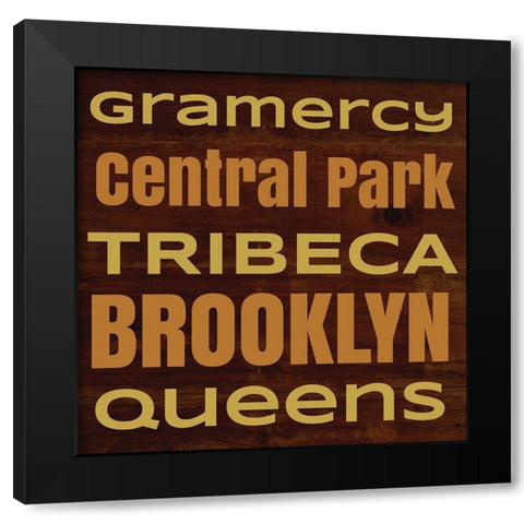 Boroughs of New York II Black Modern Wood Framed Art Print with Double Matting by Medley, Elizabeth
