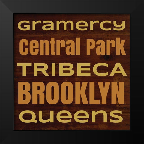 Boroughs of New York II Black Modern Wood Framed Art Print by Medley, Elizabeth