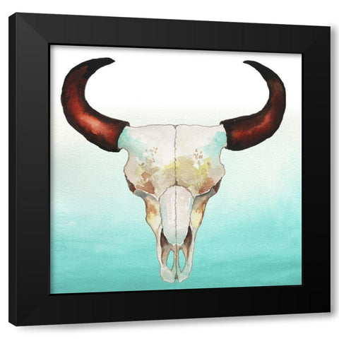 Country Skull Black Modern Wood Framed Art Print by Medley, Elizabeth