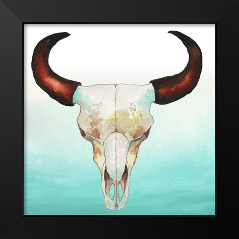 Country Skull Black Modern Wood Framed Art Print by Medley, Elizabeth