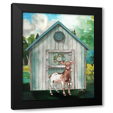 Goat Shed I Black Modern Wood Framed Art Print with Double Matting by Medley, Elizabeth