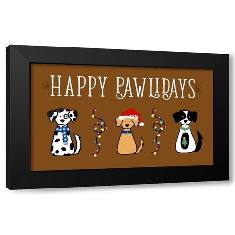 Christmas Dog Wishes Black Modern Wood Framed Art Print with Double Matting by Torres, Melanie