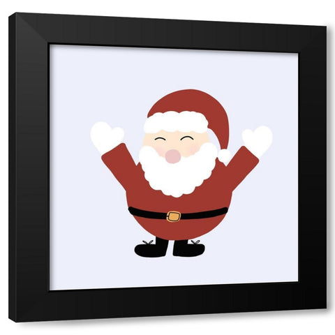 Jolly Santa Black Modern Wood Framed Art Print by Torres, Melanie