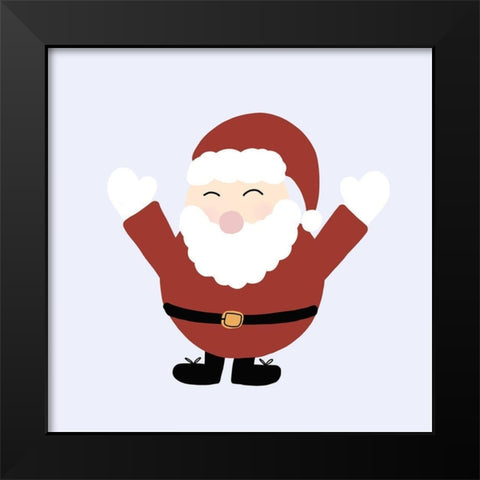 Jolly Santa Black Modern Wood Framed Art Print by Torres, Melanie