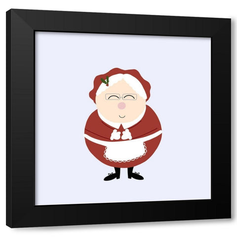 Jolly Mrs. Claus Black Modern Wood Framed Art Print by Torres, Melanie